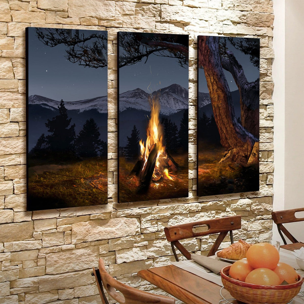 Personal-Prints art High Country Campfire - Triptych