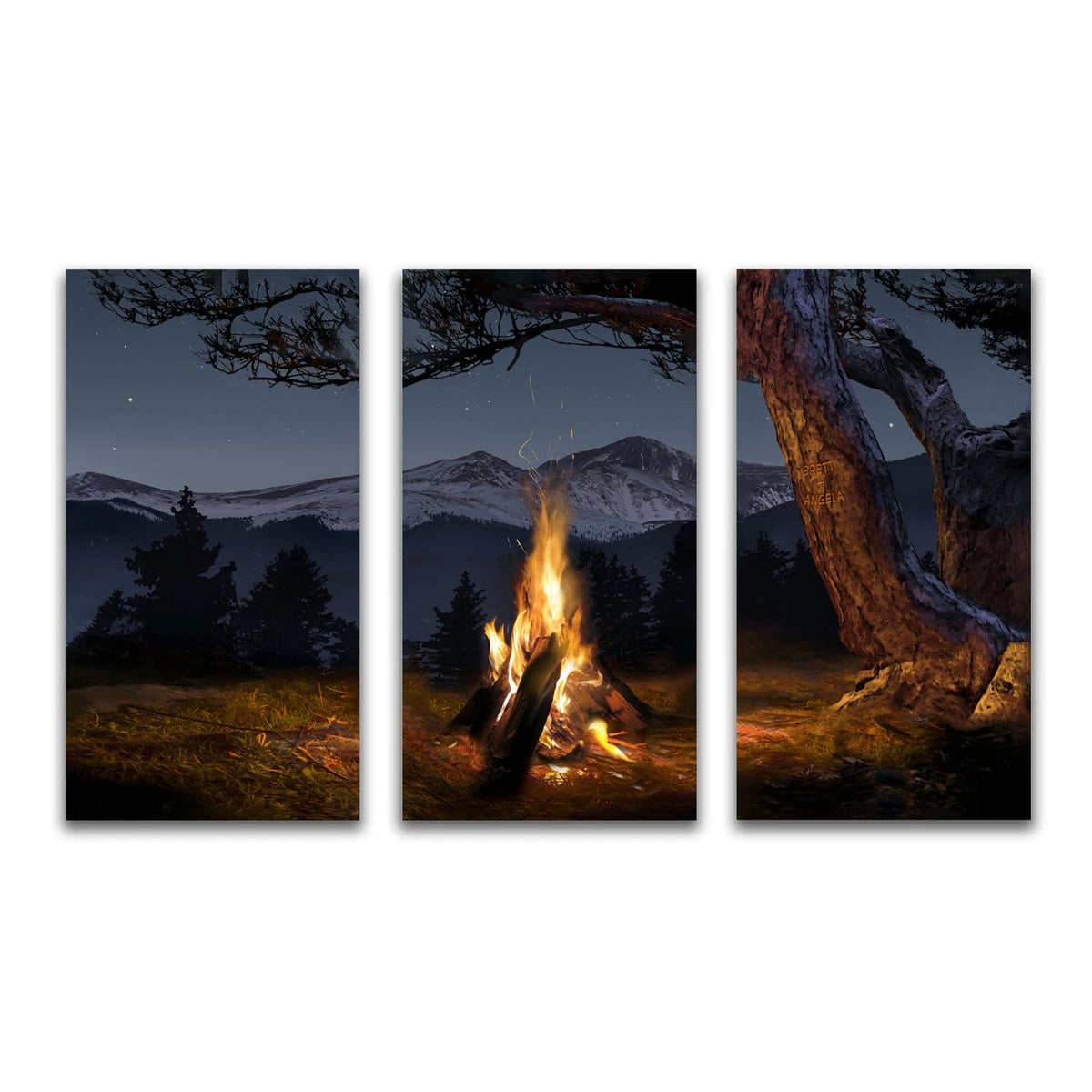 Personal-Prints art High Country Campfire - Triptych