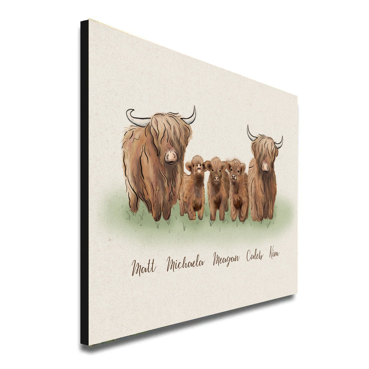 Personal-Prints art Highland Cow Family