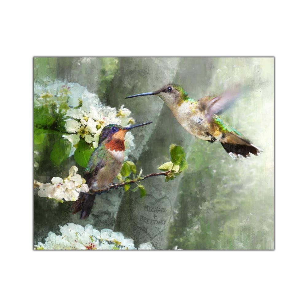 Personal-Prints art 11&quot;x14&quot; Block Mount Hummingbirds