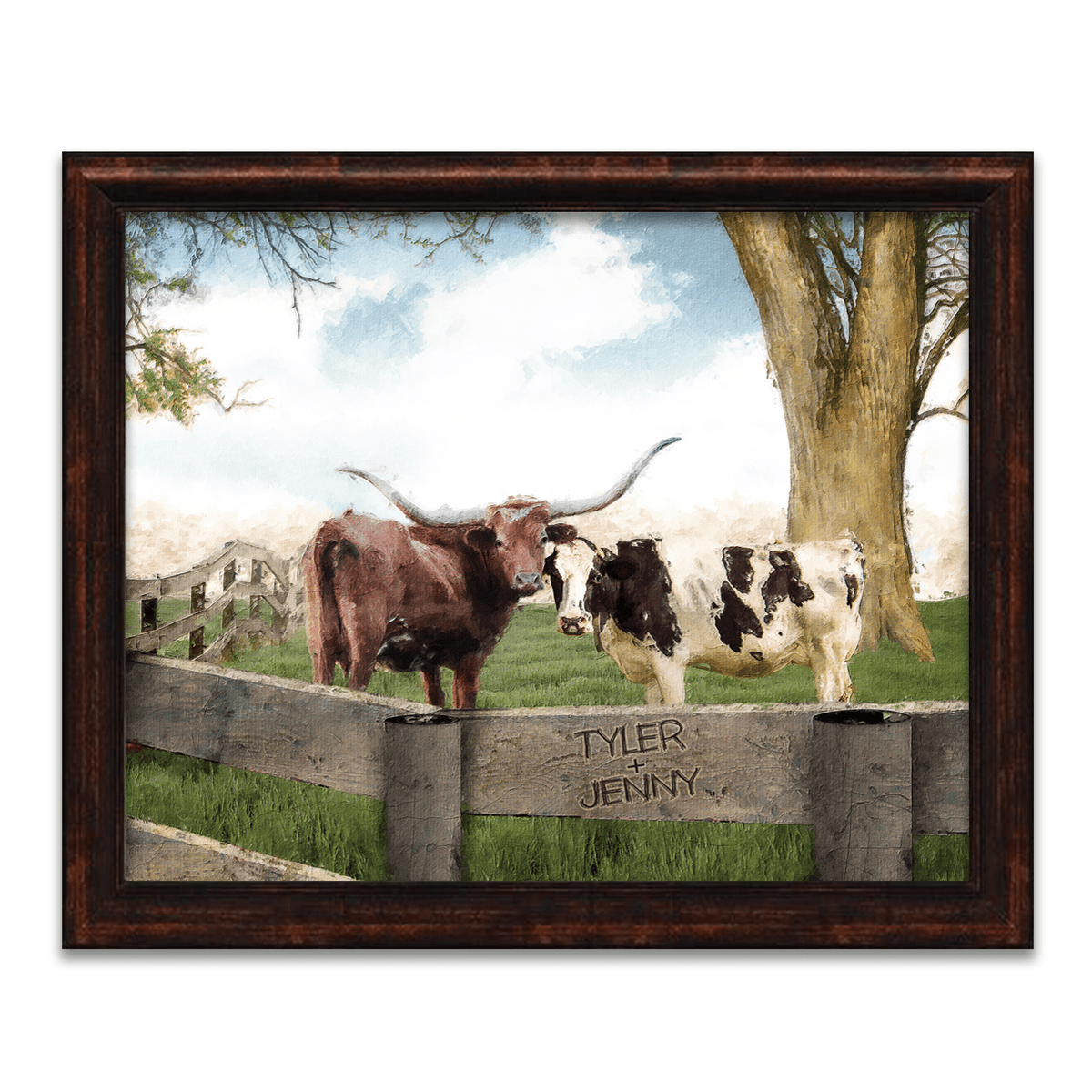 Personal-Prints art 15&quot;x18&quot; Framed Canvas I Love Moo