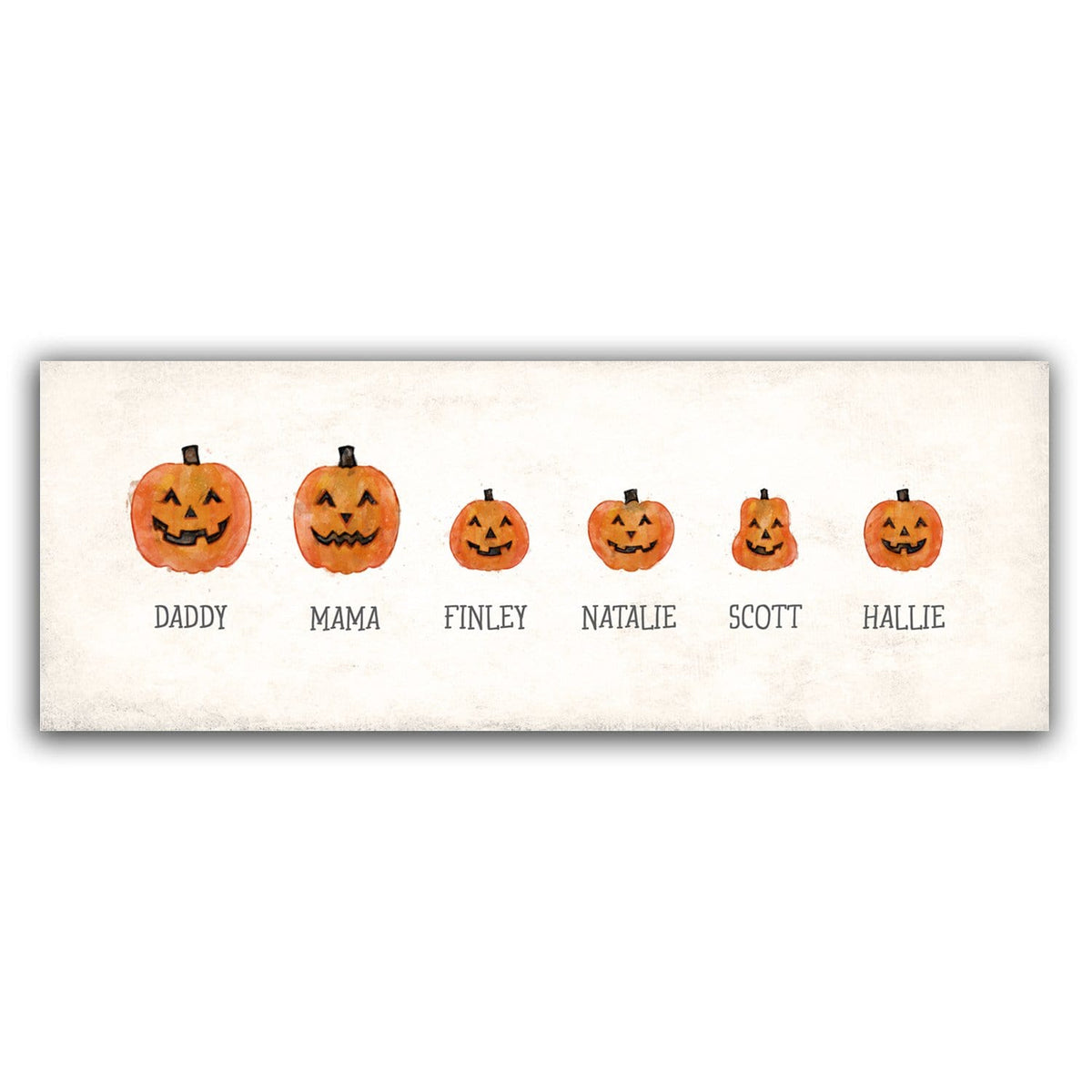 Personal-Prints art 6.5&quot;x18&quot; Block Mount Jack-O-Lantern Family