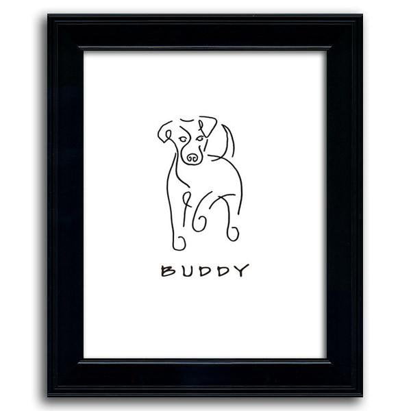 Personal-Prints art 12&quot;x15&quot; Under Glass Jack Russell Line Art