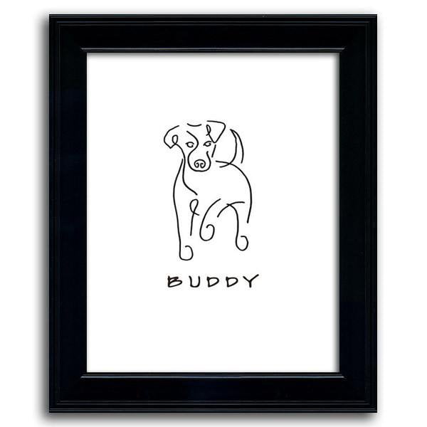 Personal-Prints art 12"x15" Under Glass Jack Russell Line Art