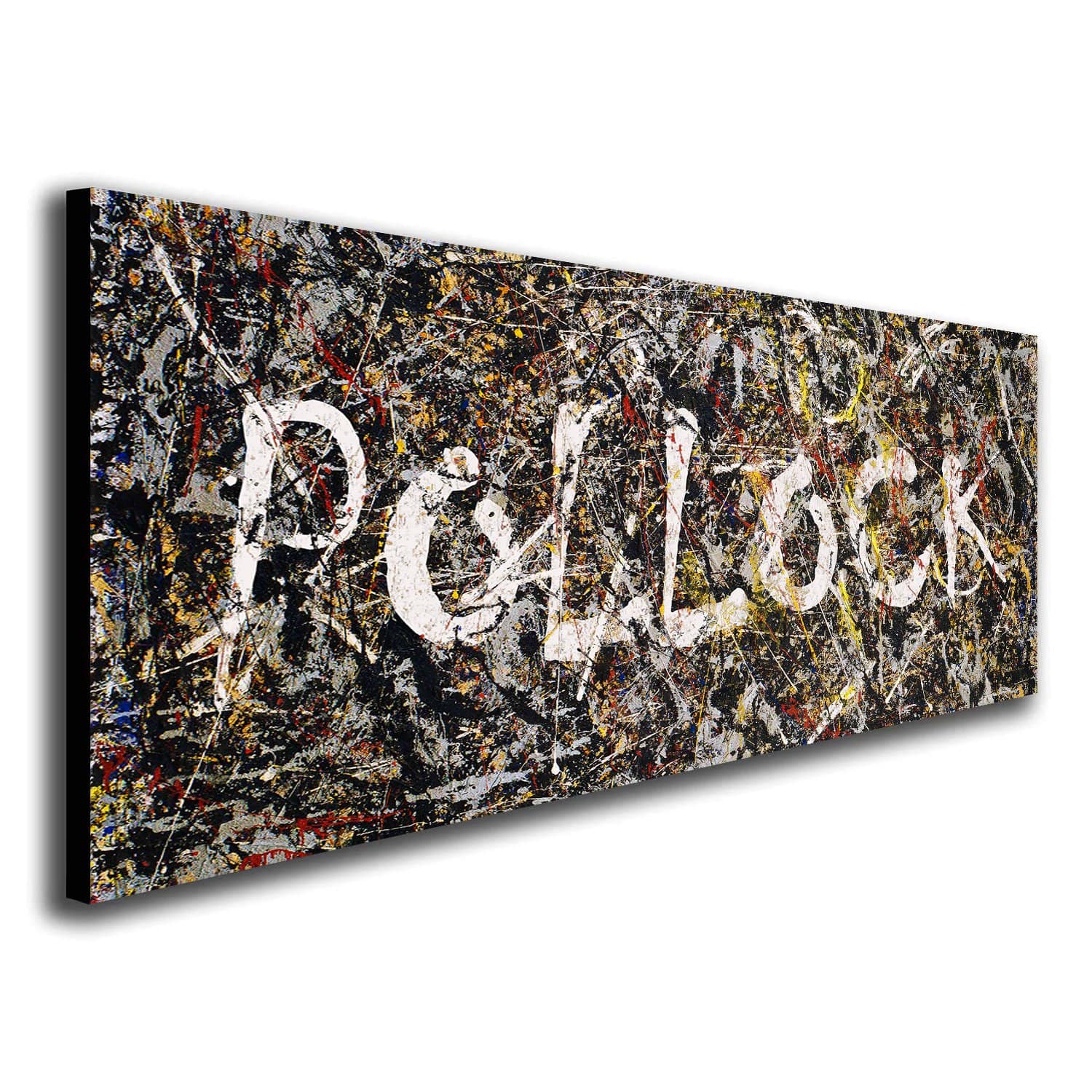 Personal-Prints art 6.5"x18" Block Mount Jackson Pollock Name Art