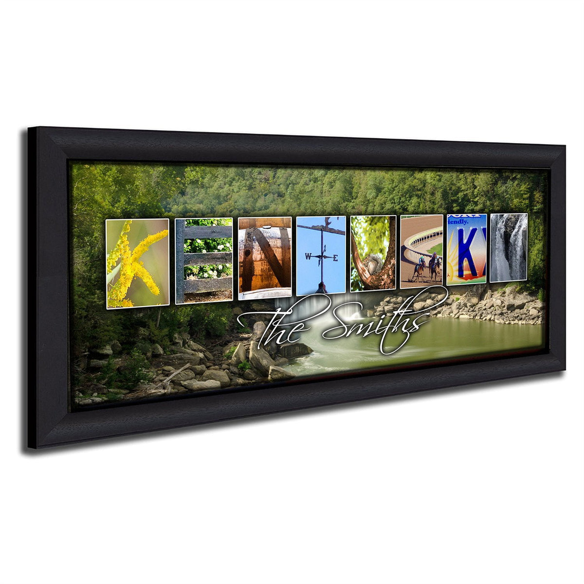 Personal-Prints art 13.5&quot;x32.5&quot; Framed Canvas KENTUCKY - State Name Art