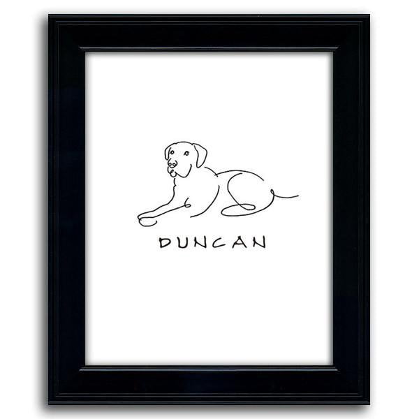 Personal-Prints art 12&quot;x15&quot; Under Glass Labrador Line Drawing