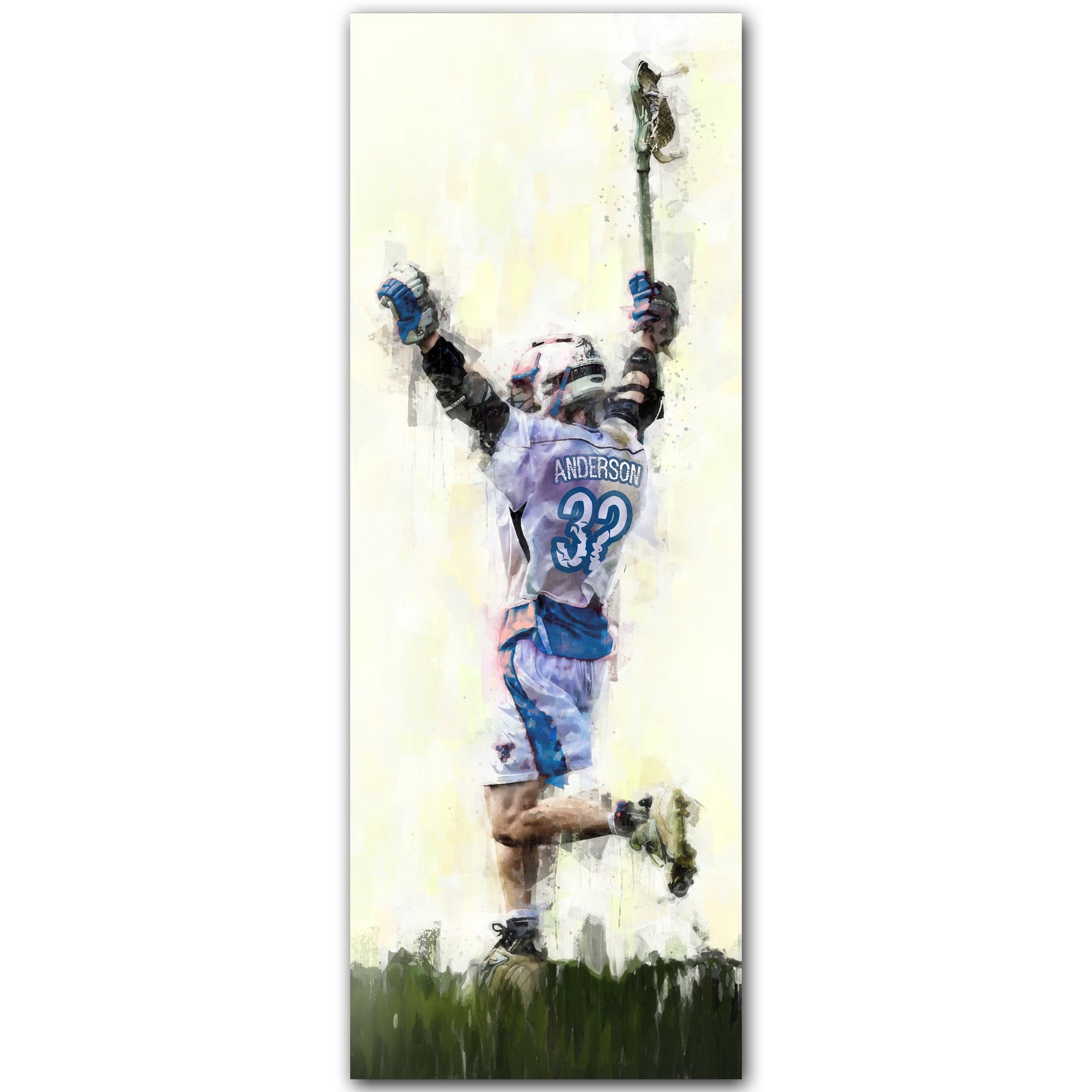 Personal-Prints art 6.5"x18" Block Mount Lacrosse Personalized Print