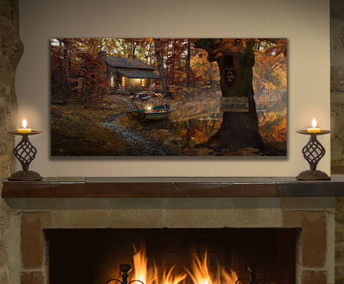 Personal-Prints art Lakehouse - Personalized Autumn Print