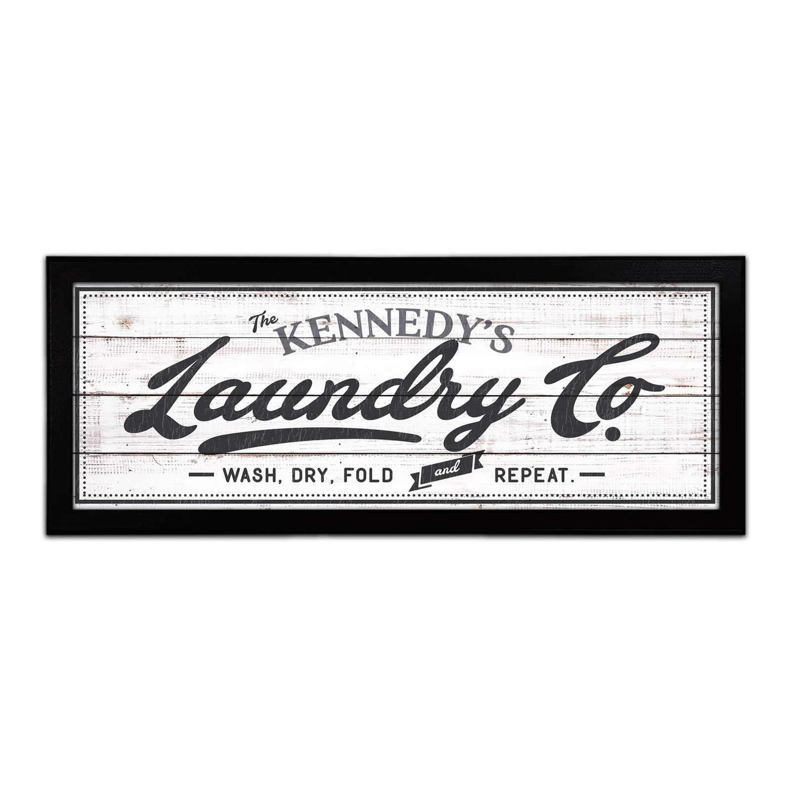 Personal-Prints art 13.5"x32.5" Framed Canvas Laundry Company Vintage Personalized Art