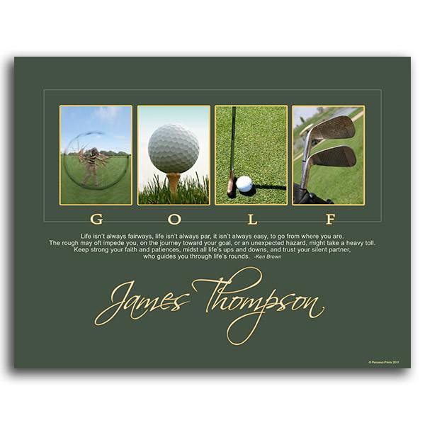 Personal-Prints art 11&quot;x14&quot; Block Mount Life&#39;s Rounds Golf Poster