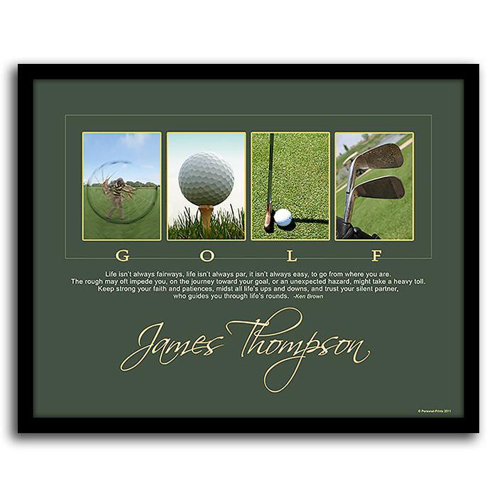 Personal-Prints art 12.5&quot;x15.5&quot; Framed Canvas Life&#39;s Rounds Golf Poster