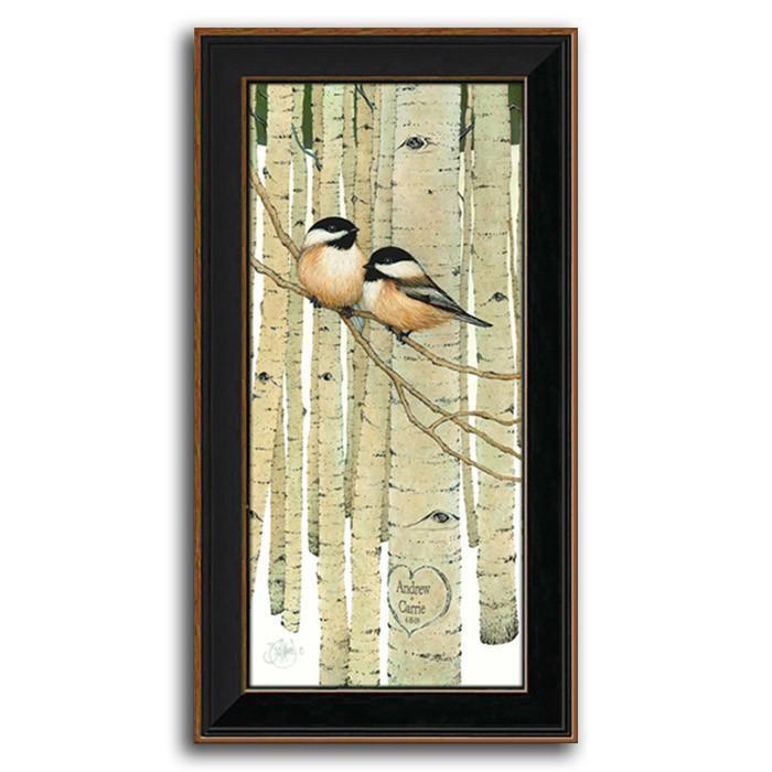 Personal-Prints art 10&quot;x17.5&quot; Framed Canvas Love Birds