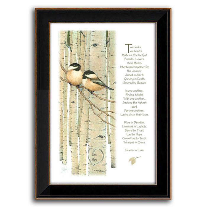 Personal-Prints art Love Birds with Poem