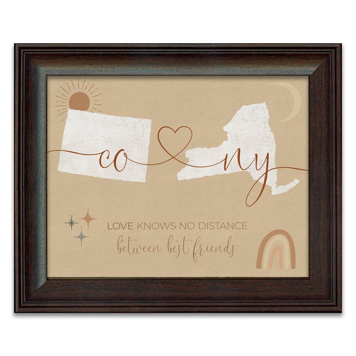Personal-Prints art 14"x17" Under Glass Love Knows No Distance - Boho