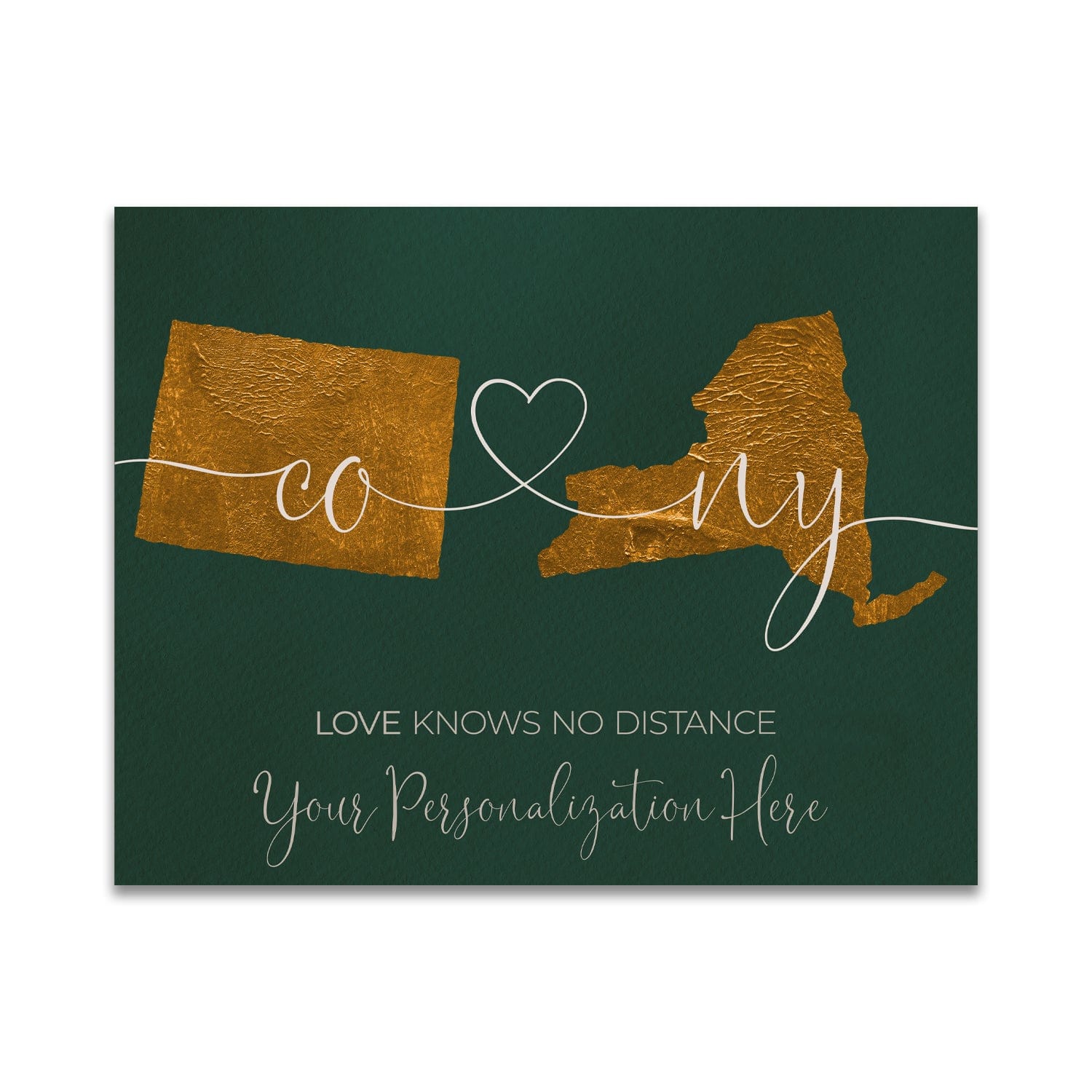 Personal-Prints art 11"x14" Block Mount Love Knows No Distance - Contemporary