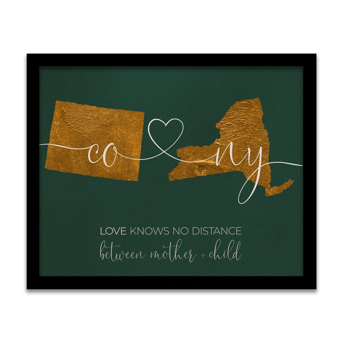 Personal-Prints art 12.5&quot;x15.5&quot; Framed Canvas Love Knows No Distance - Contemporary