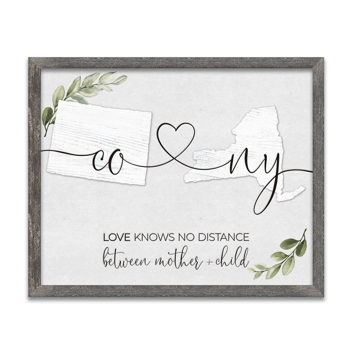 Personal-Prints art 12.5&quot;x15.5&quot; Framed Canvas Love Knows No Distance - Farmhouse