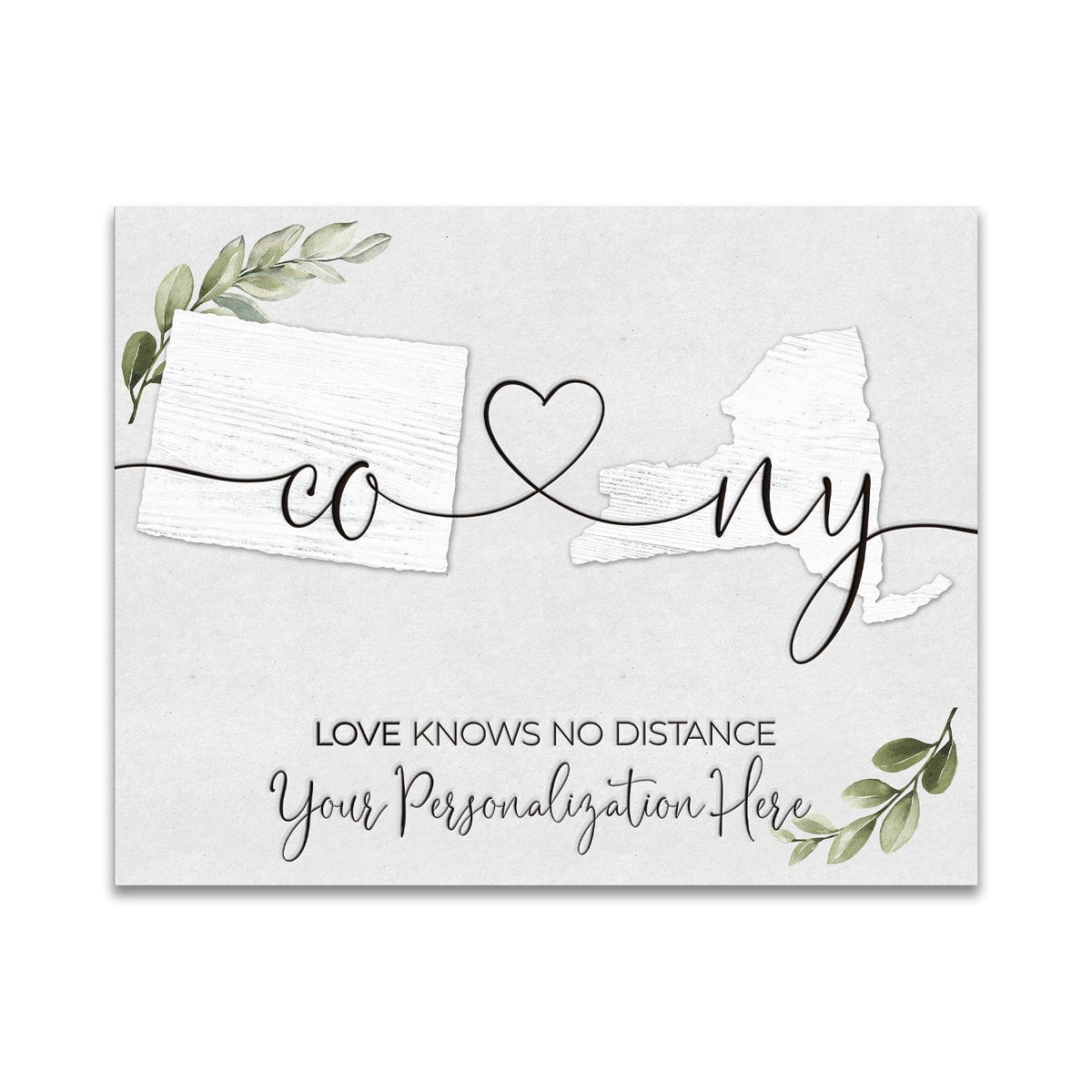 Personal-Prints art 11&quot;x14&quot; Block Mount Love Knows No Distance - Farmhouse