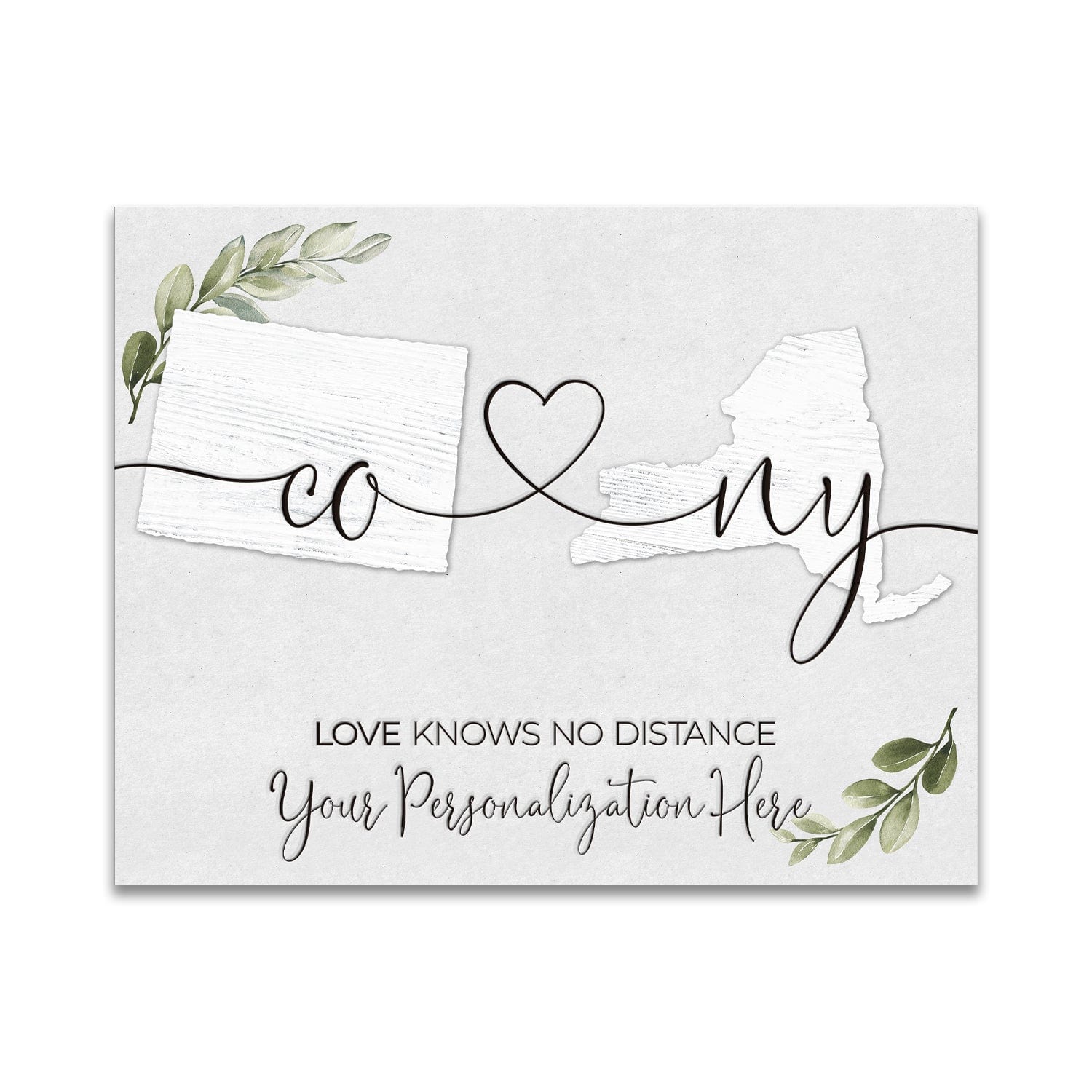 Personal-Prints art 11"x14" Block Mount Love Knows No Distance - Farmhouse