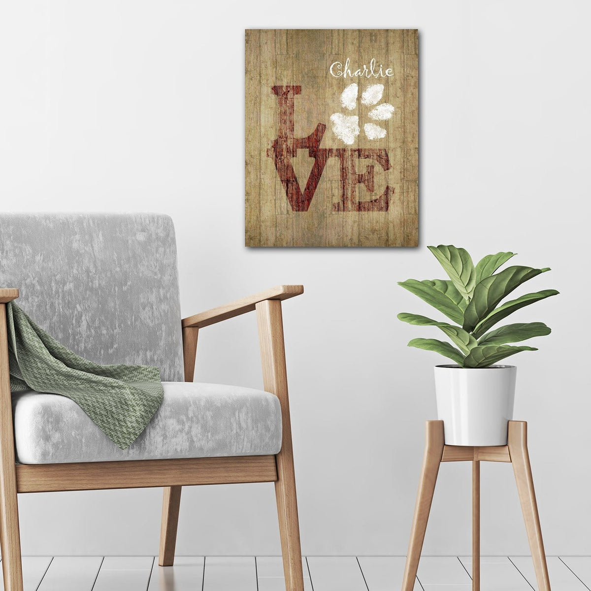 Personal-Prints art LOVE Paw Print - Personalized Print