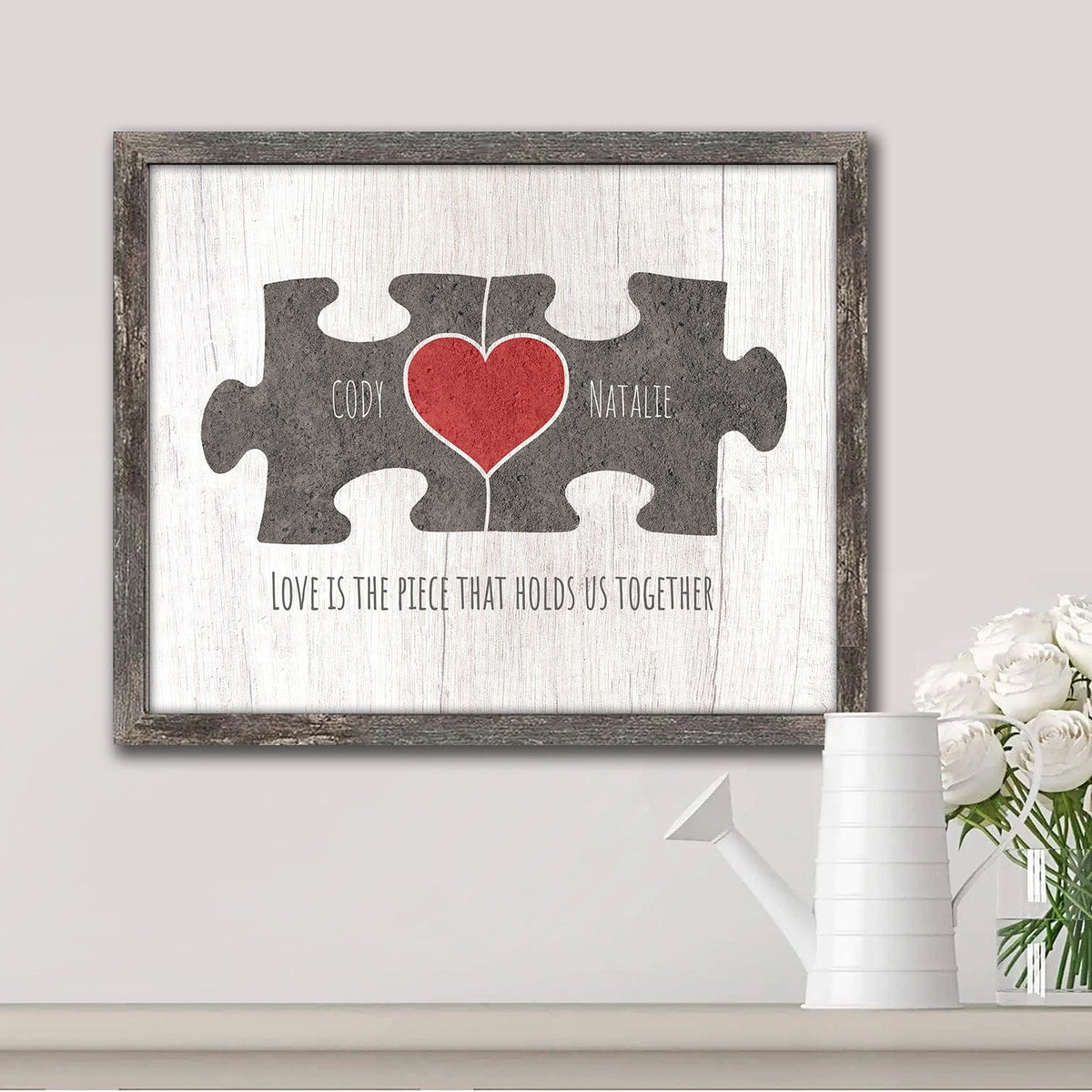 Personal-Prints art Love Puzzle Pieces (Grey)