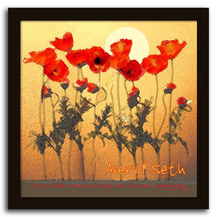 Personal-Prints art 15&quot;x15&quot; Framed Canvas Love&#39;s Garden