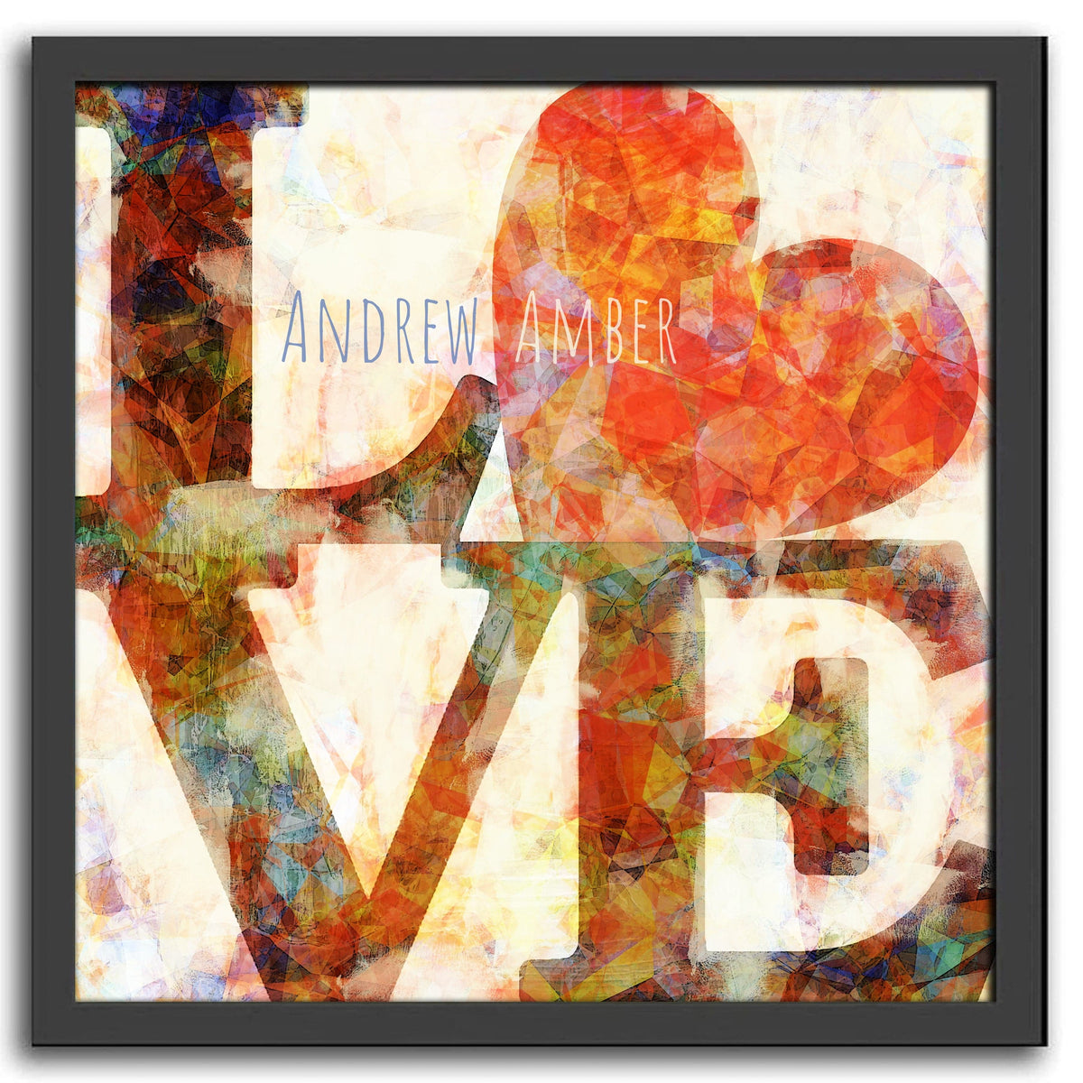 Personal-Prints art 15&quot;x15&quot; Framed Canvas Love - Word Art