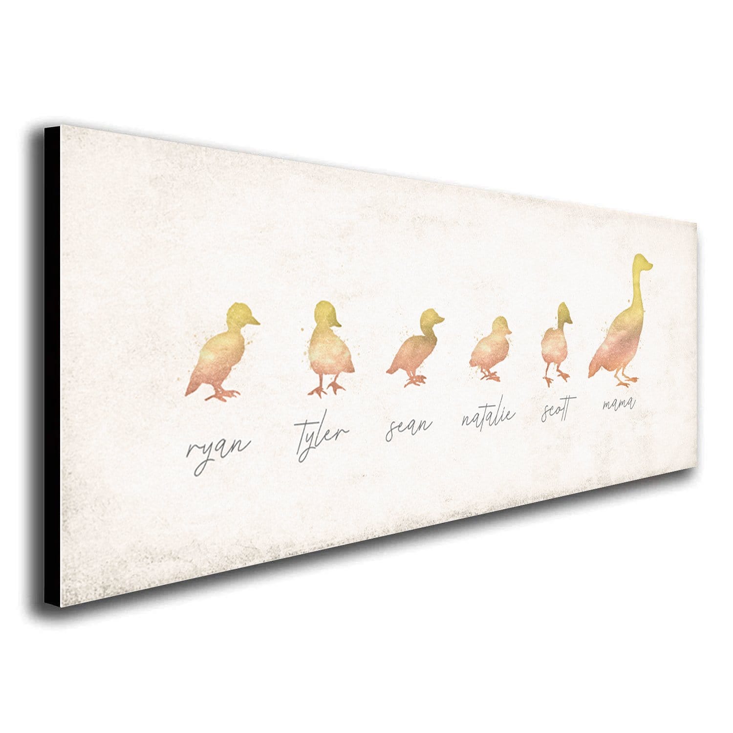 Personal-Prints art 6.5"x18" Block Mount Mama Duck