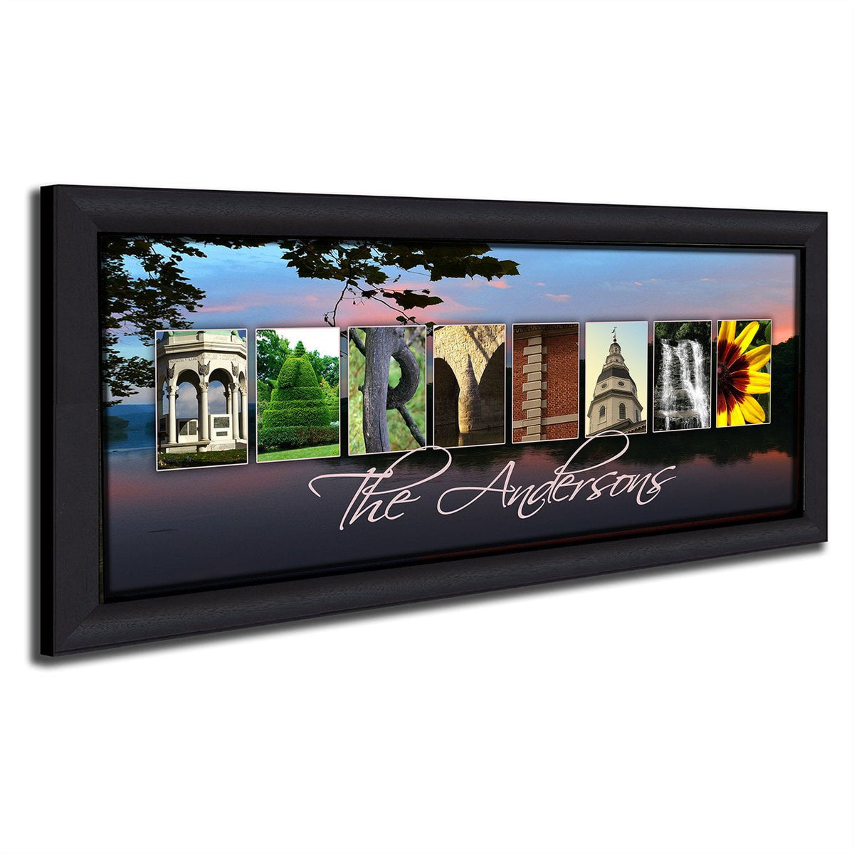 Personal-Prints art 13.5&quot;x32.5&quot; Framed Canvas MARYLAND - State Name Art