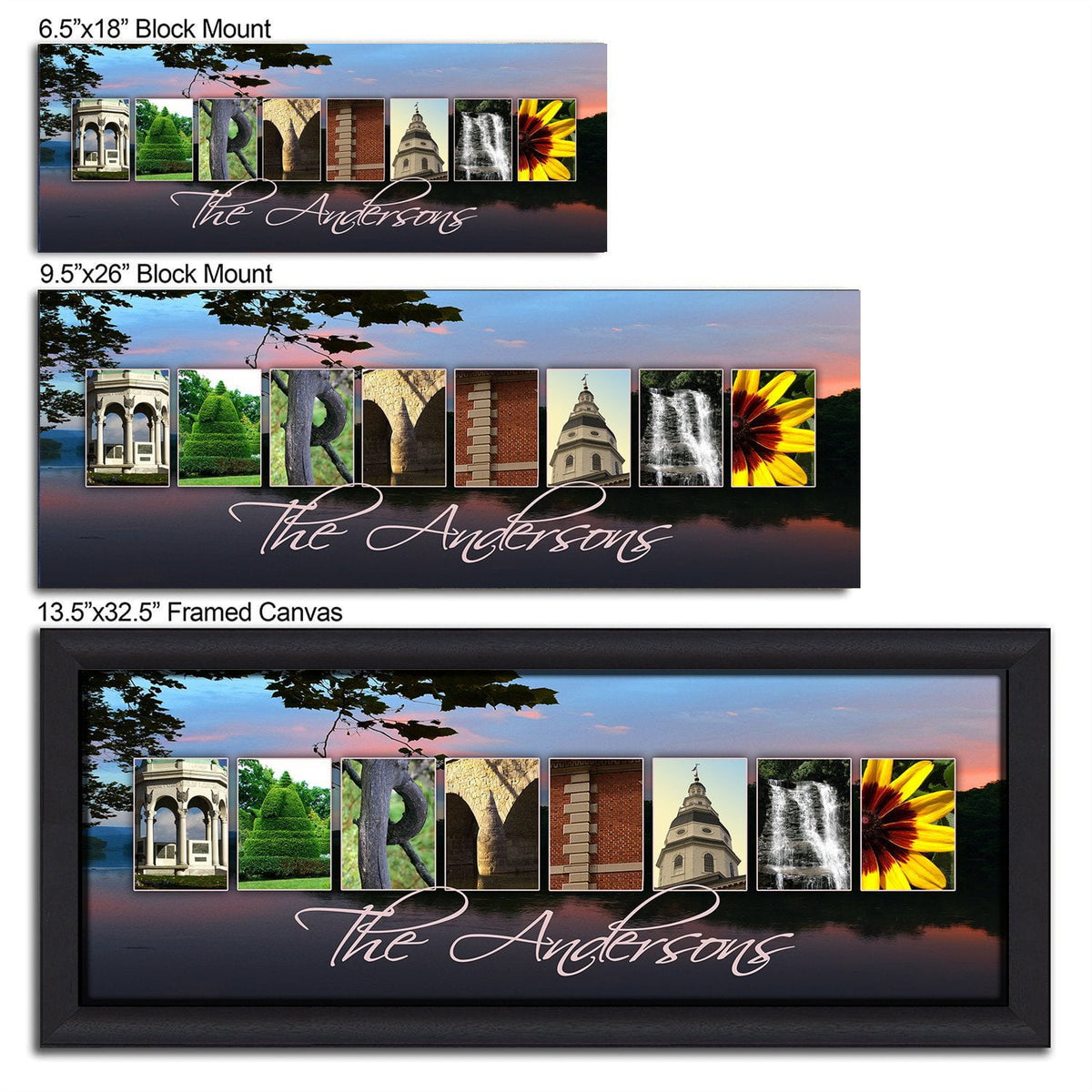 Personal-Prints art MARYLAND - State Name Art