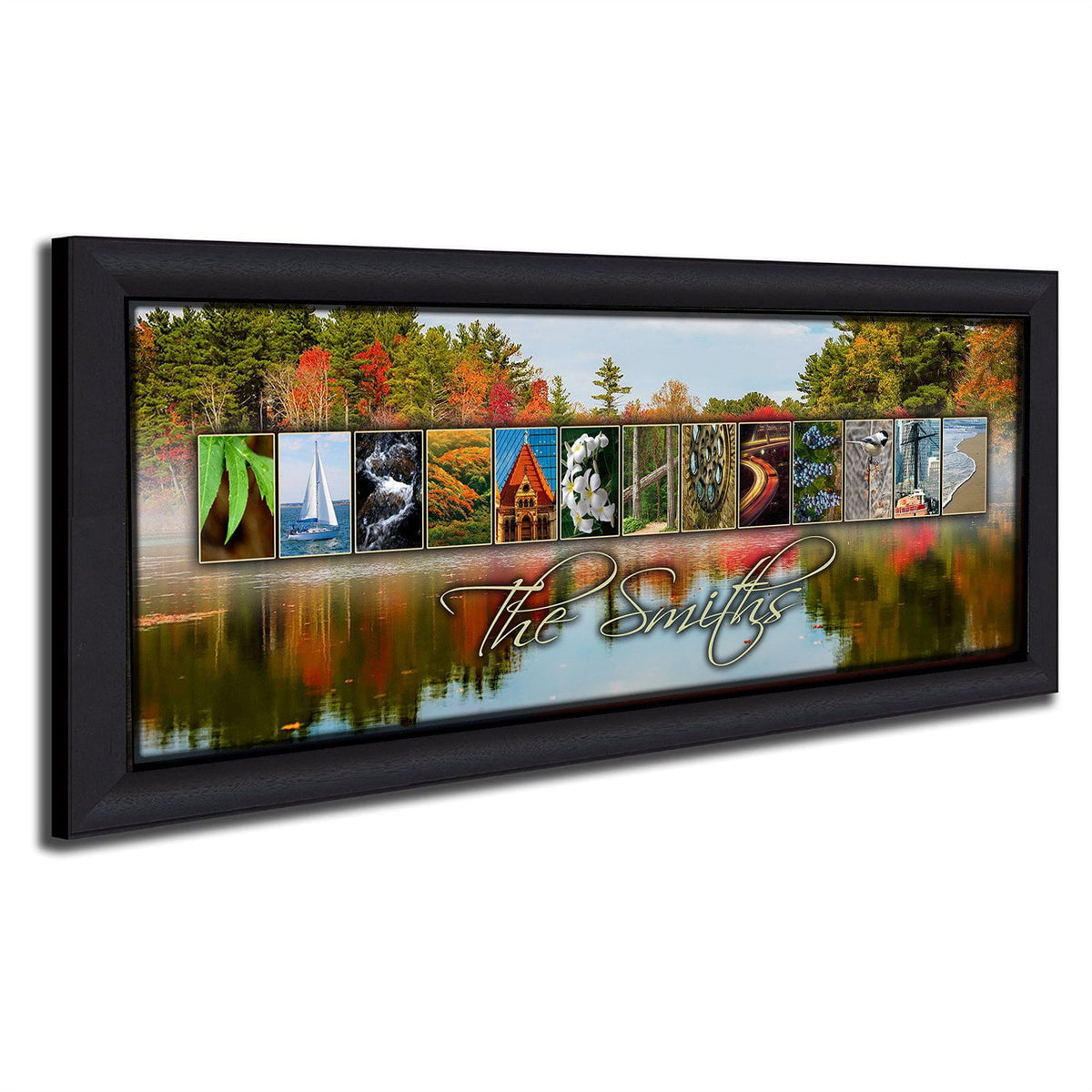 Personal-Prints art 13.5&quot;x32.5&quot; Framed Canvas MASSACHUSETTS - State Name Art