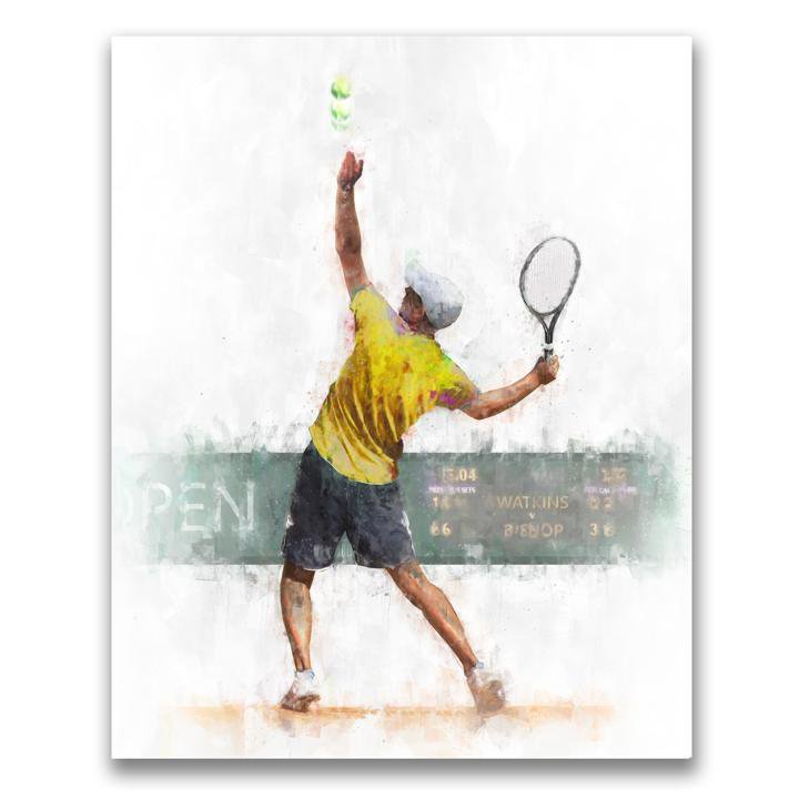 Personal-Prints art 11"x14" Block Mount Men's Tennis Personalized Print