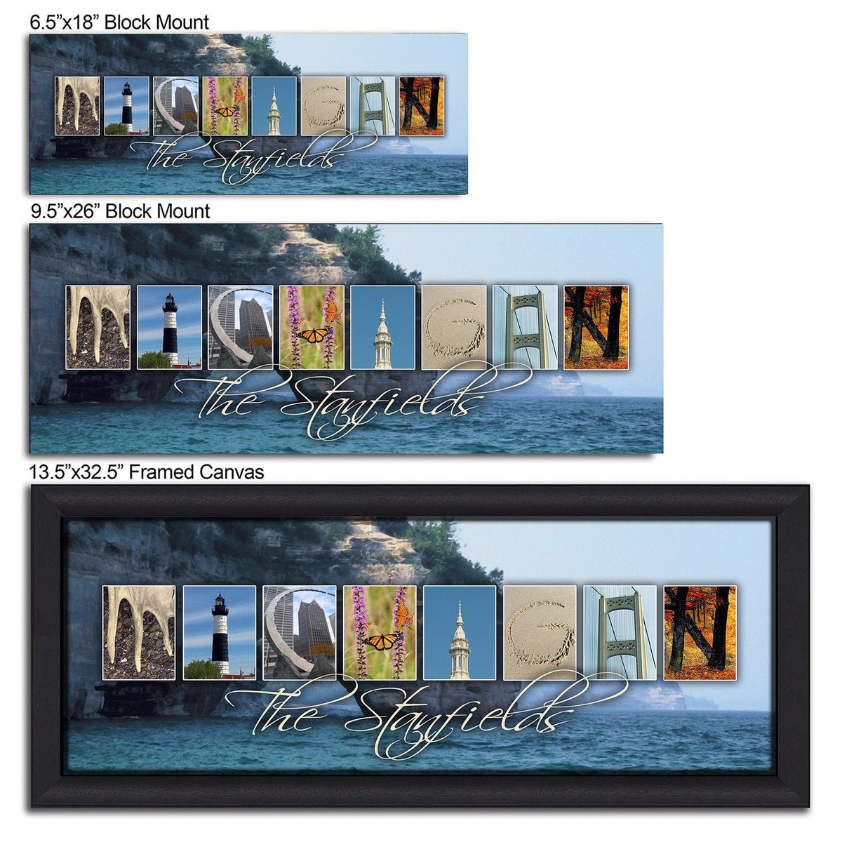 Personal-Prints art MICHIGAN - State Name Art