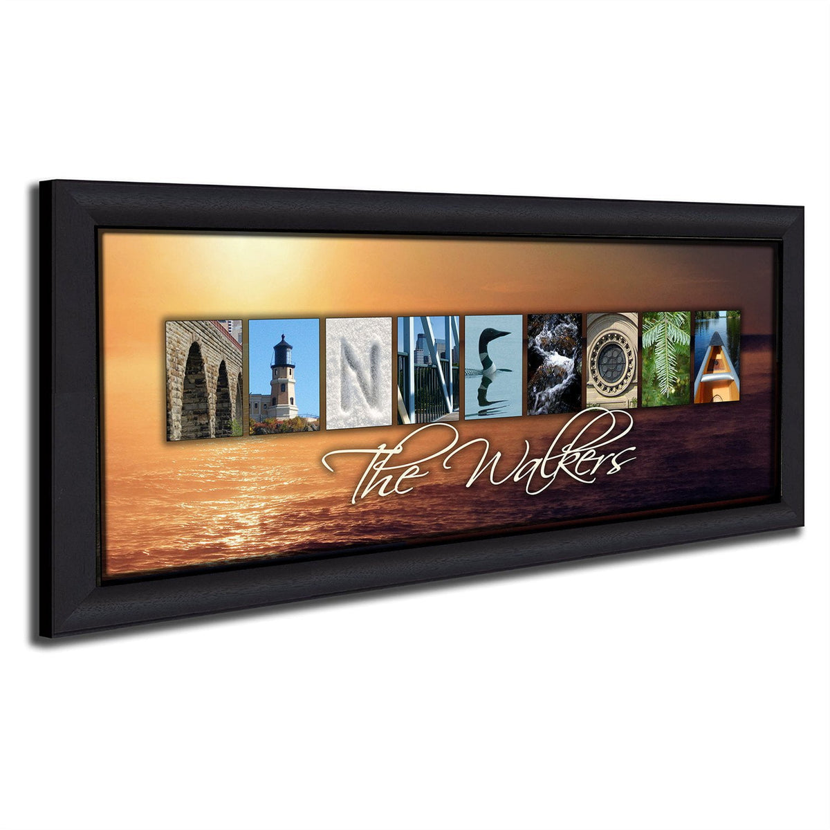 Personal-Prints art 13.5&quot;x32.5&quot; Framed Canvas MINNESOTA - State Name Art