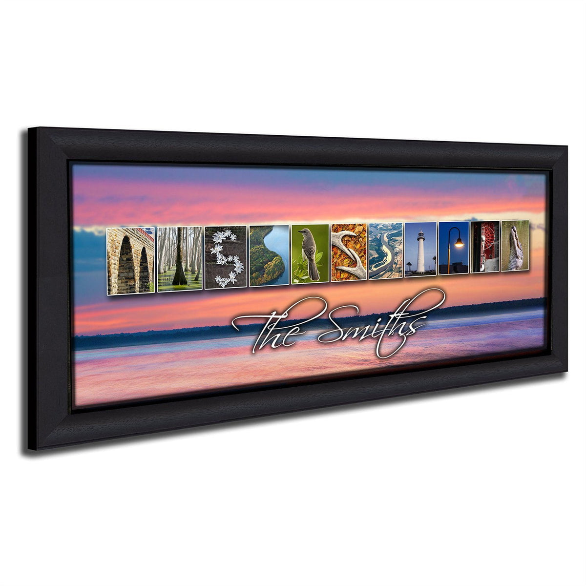 Personal-Prints art 13.5&quot;x32.5&quot; Framed Canvas MISSISSIPPI - State Name Art