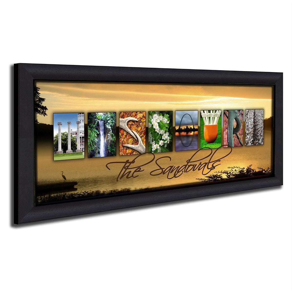 Personal-Prints art 13.5&quot;x32.5&quot; Framed Canvas MISSOURI - State Name Art