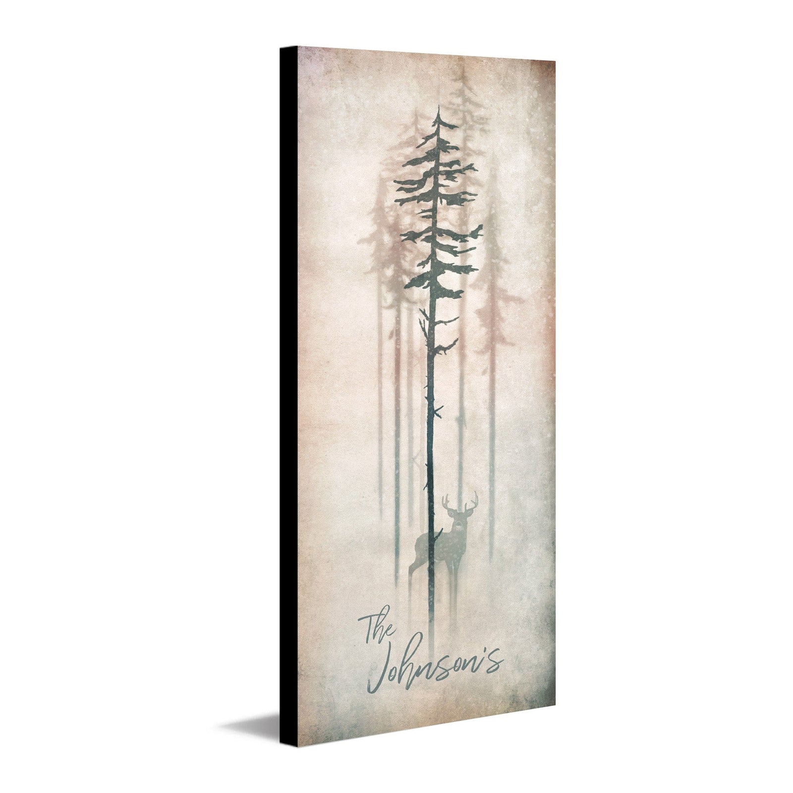 Personal-Prints art 6.5"x18" Block Mount Misty Pines Personalized