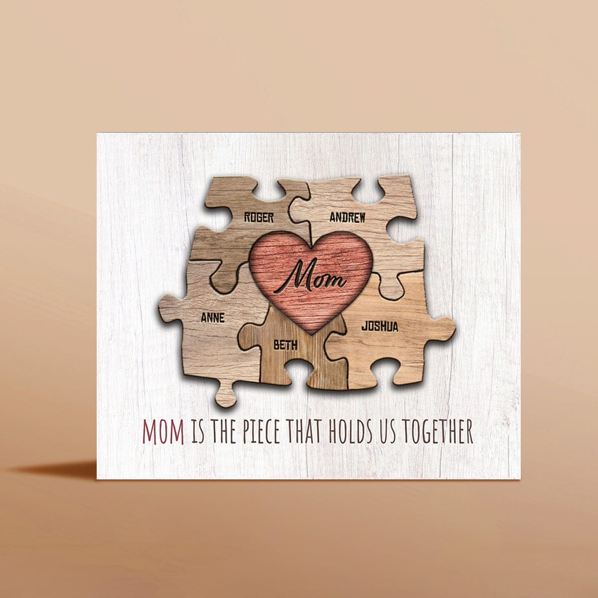 Personal-Prints art Mom &amp; Children Heart Puzzle Print