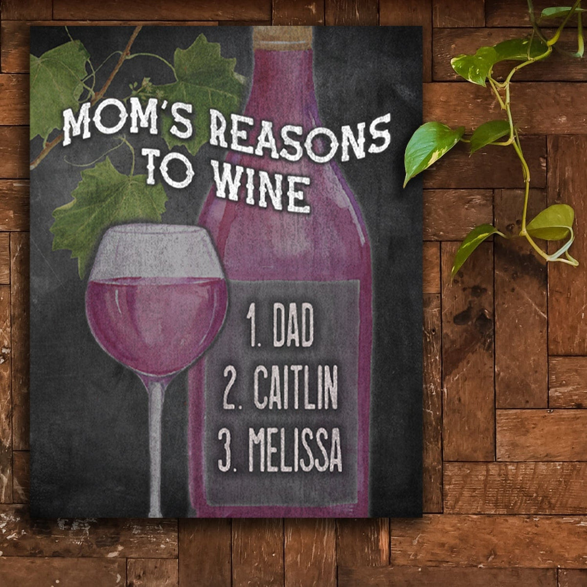 Personal-Prints art Mom&#39;s Reasons to Wine