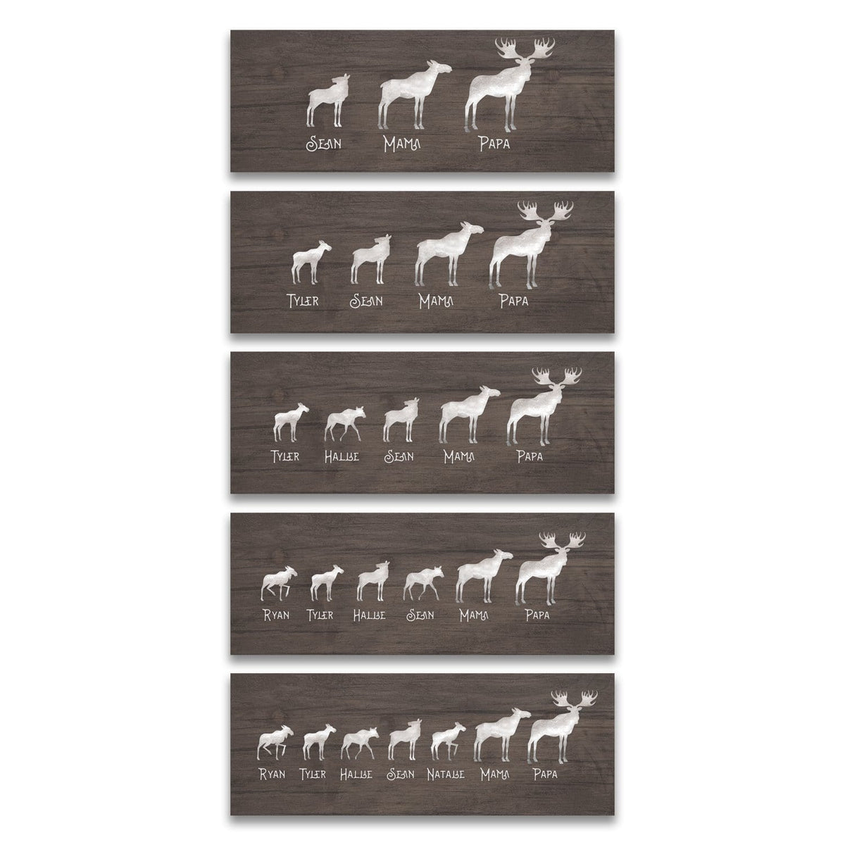 Personal-Prints art Moose Family Silhouettes