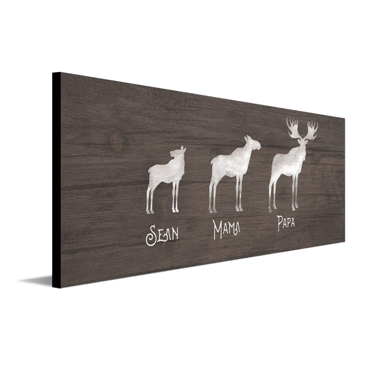 Personal-Prints art 6.5&quot;x18&quot; Block Mount Moose Family Silhouettes