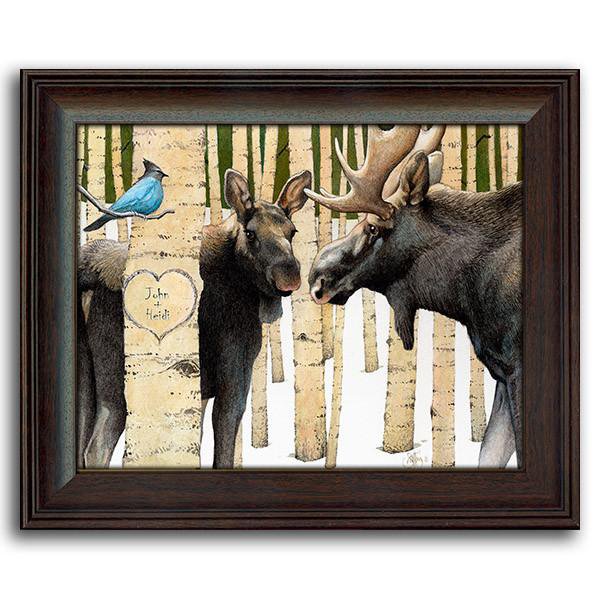 Personal-Prints art 14"x17" Under Glass Moose Tracks