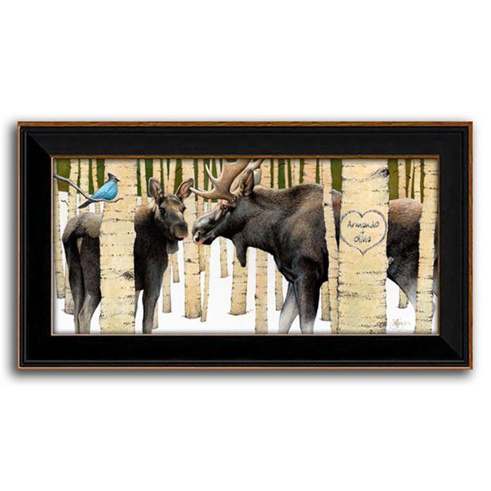 Personal-Prints art 10&quot;x17.5&quot; Framed Canvas Moose Tracks