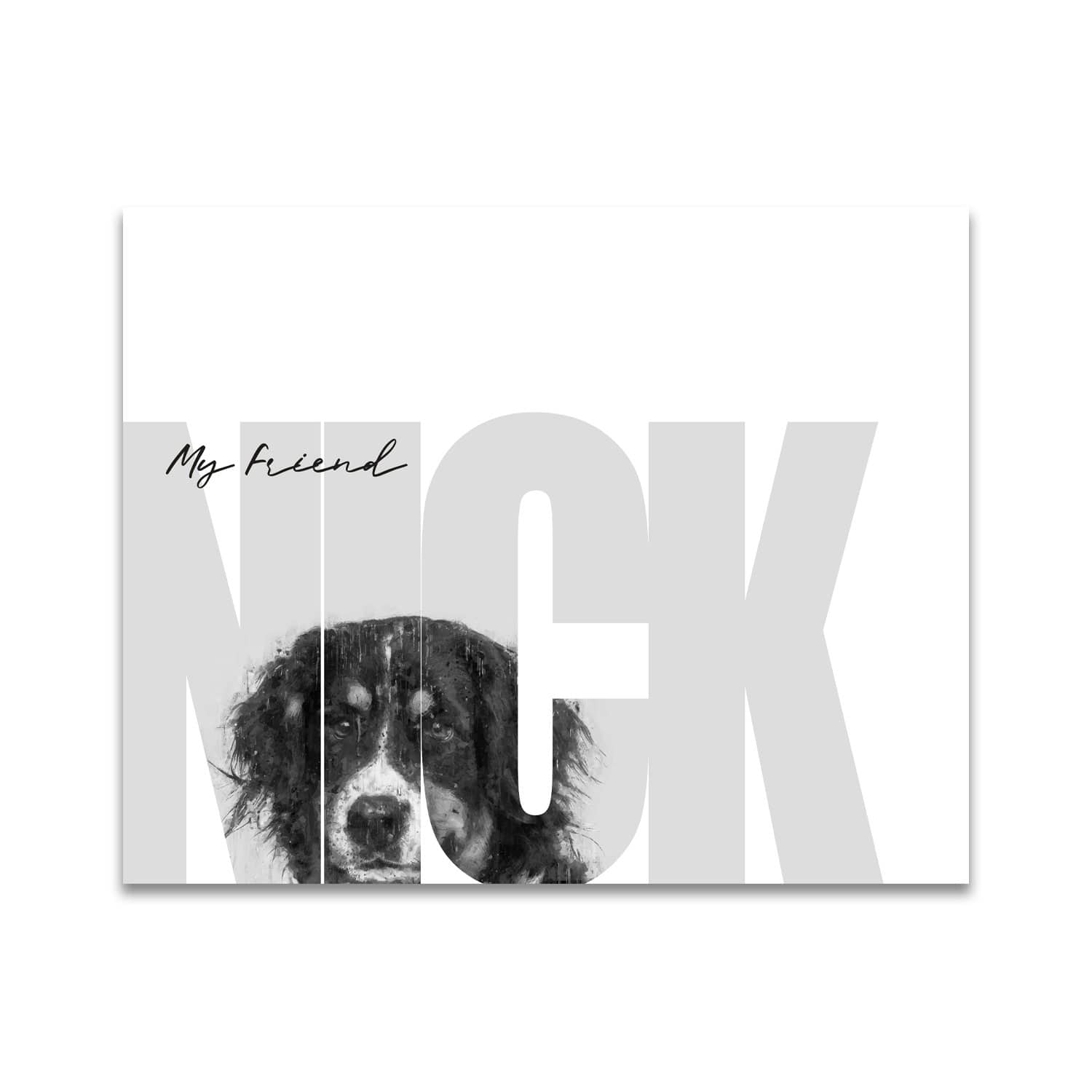 Personal-Prints art 11"x14" Block Mount My Friend - Bernese Mountain Dog