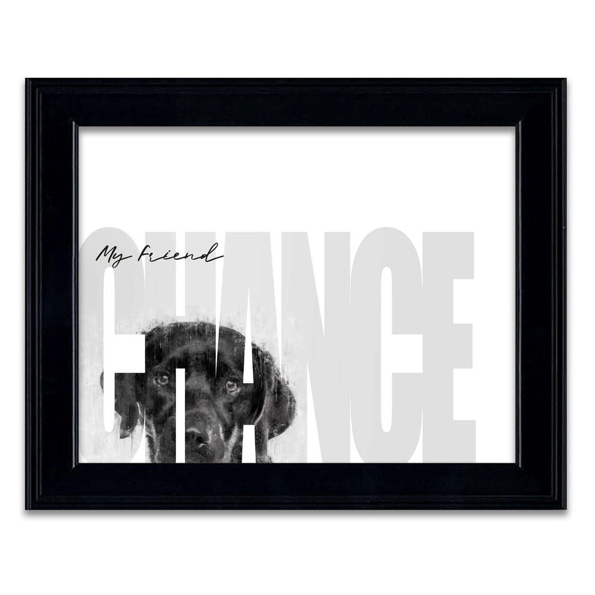 Personal-Prints art 14&quot;x17&quot; Under Glass My Friend - Black Lab