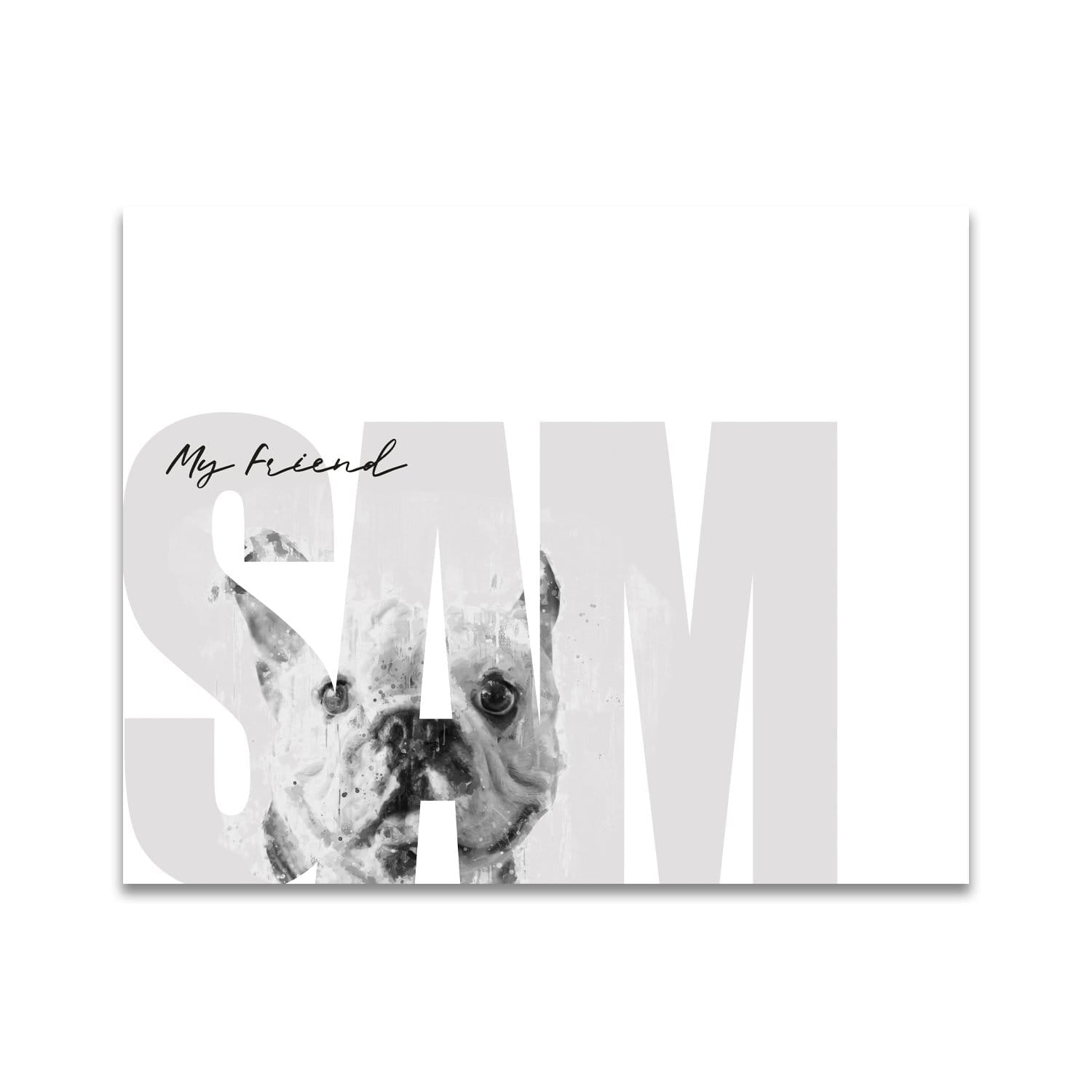 Personal-Prints art 11"x14" Block Mount My Friend - Bulldog (Light Coloring)