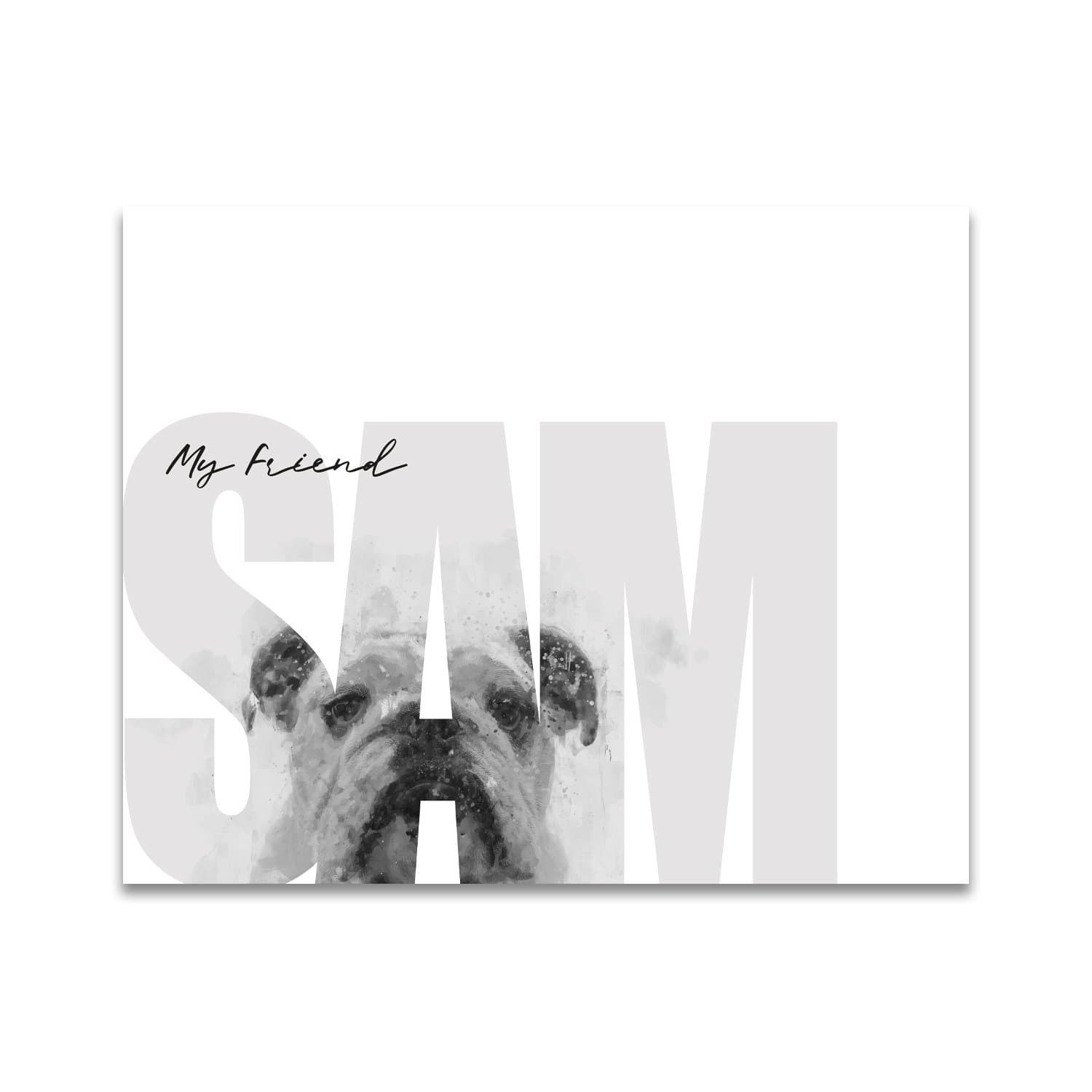 Personal-Prints art 11"x14" Block Mount My Friend - Bulldog (Meduim Coloring)