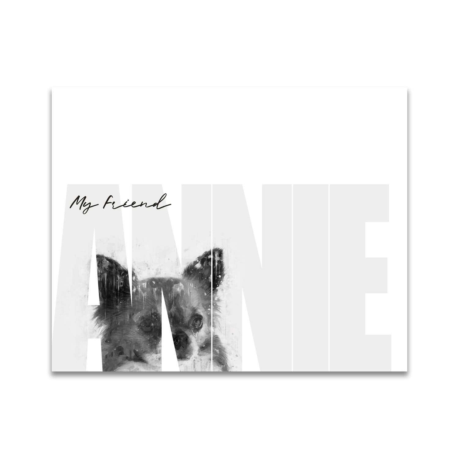 Personal-Prints art 11"x14" Block Mount My Friend - Chihuahua (Dark Coloring)
