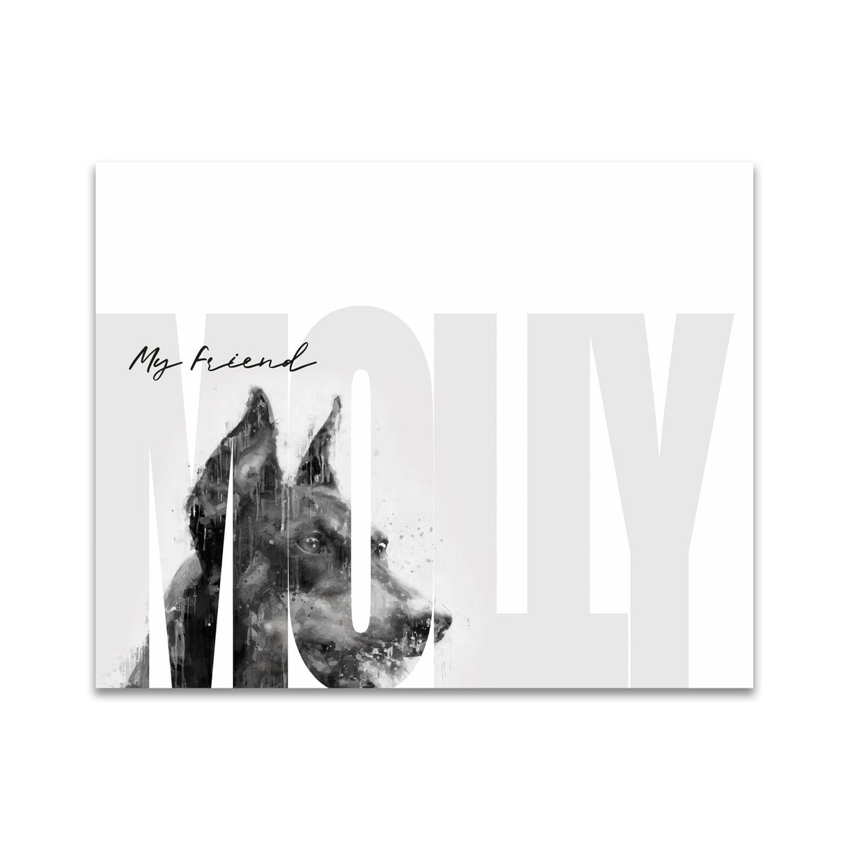 Personal-Prints art 11&quot;x14&quot; Block Mount My Friend - Doberman (Pointed Ears)